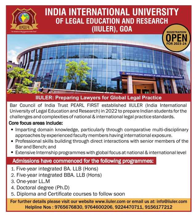 India International University of Legal Education and Research  (IIULER) South Goa