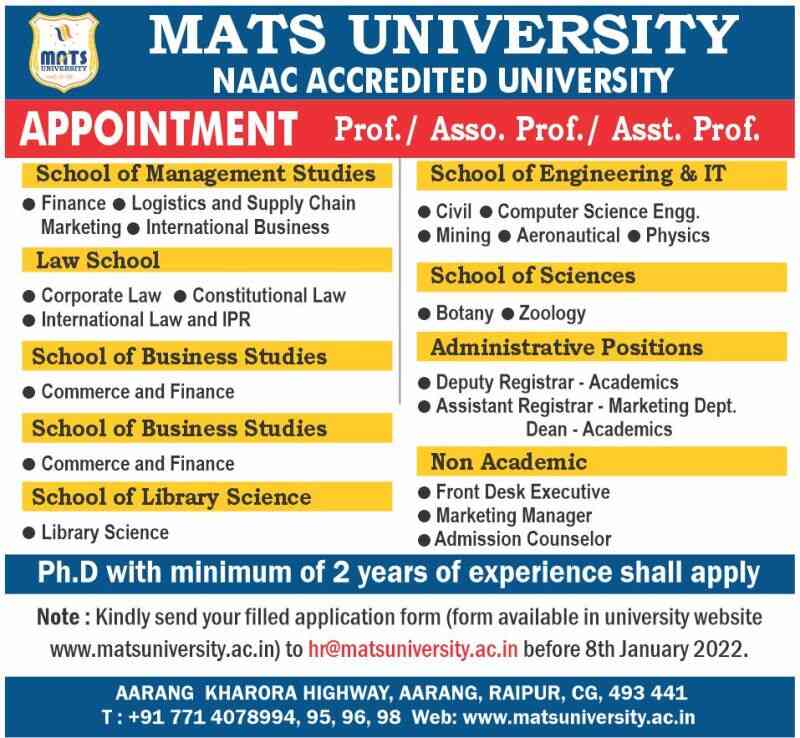 MATS UNIVERSITY, Raipur (Chhattisgarh)