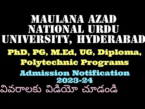 Maulana Azad National Urdu University, Hyderabad